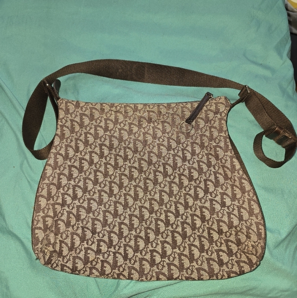 Dior Brown Crossbody Bag with Iconic Monogram